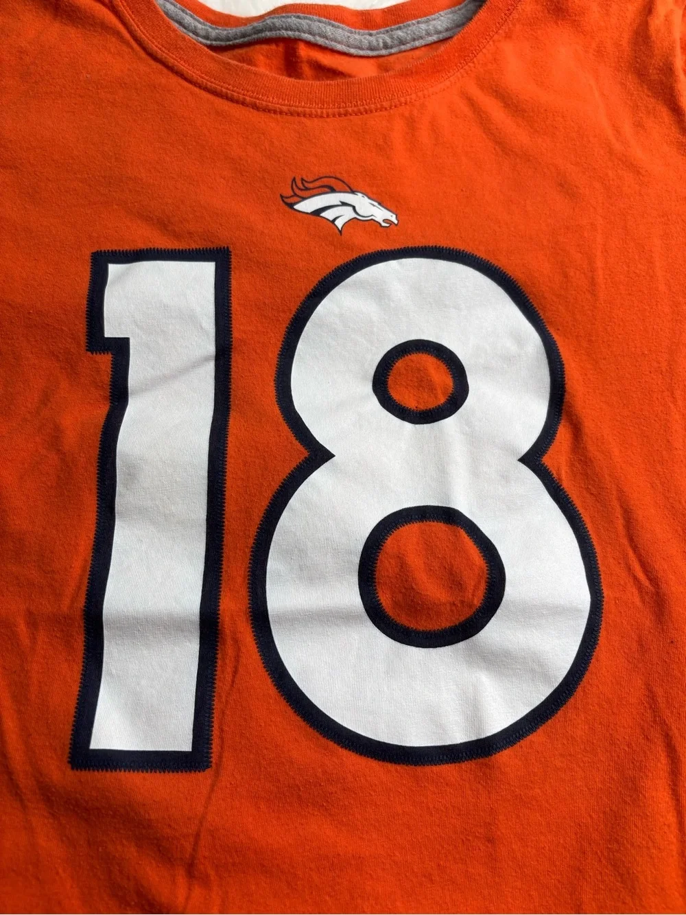 Nike Orange Crew Neck Tee with Silver Logo
